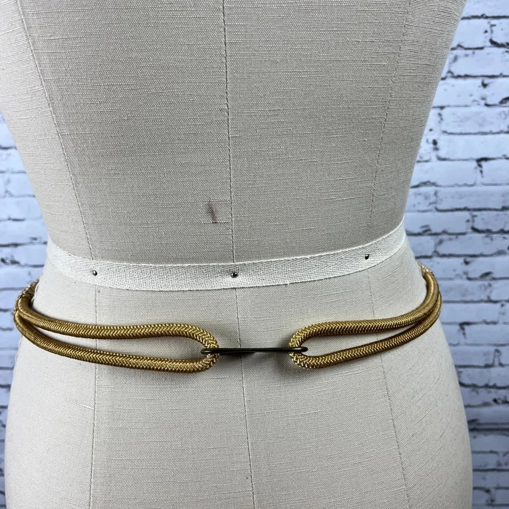Vintage Elegant Brown and Gold Belt, length: 30 1/4 in.